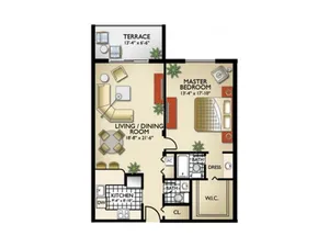 1 Bedroom, 1 Bath