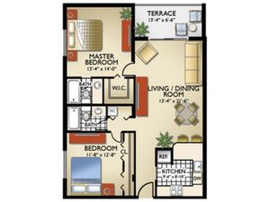 2 Bedroom, 2 Bath