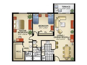 2 Bedroom, 2 Bath
