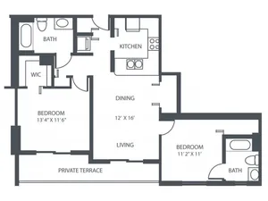 2 Bedroom, 2 Bath