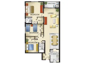2 Bedroom, 2 Bath