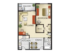 1 bedroom, 1 Bath