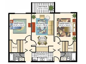 2 Bedroom, 2 Bath