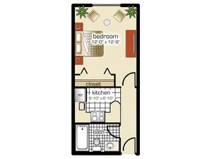 Studio | 1 Bathroom
