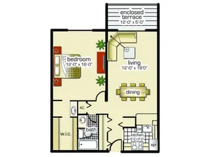 1 Bedroom, 1.5 Baths