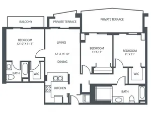 3 Bedroom, 2 Bath