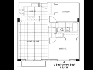 2 Bedroom, 1 Bath