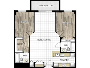 Grand Tower | Unit B1 | 2 bedrooms, 2 bath