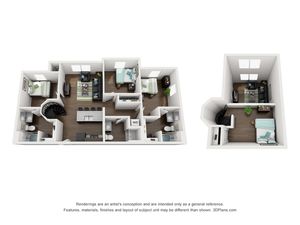 4 bedroom 3 bathroom loft apartment floor plan 312 Elm Street Prime Place Stillwater