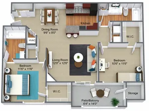 2 Bed, 2 Bath
