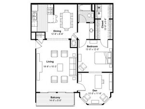 One Bedroom with Den  | Apartments Kansas City, MO | Union Hill Place