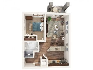 1 Bedroom Floor Plan | Apartments Odessa Tx | Advenir at Legado Ranch