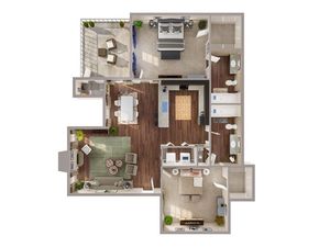 2 Bedroom Floor Plan |  apartments in lake charles louisiana