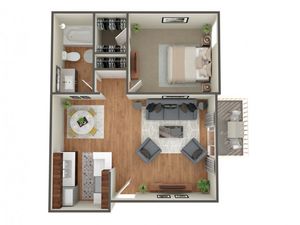 1 Bedroom Floor Plan | one bedroom apartments denver