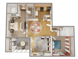 2 Bedroom Floor Plan | Rental apartments Boynton Beach