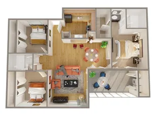 3 Bedroom Floor Plan | Rental apartments Boynton Beach