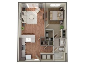1 Bedroom Floor Plan | Luxury Apartments In Birmingham AL | Station 121