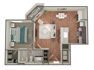 1 Bedroom Floor Plan | Luxury Apartments In Birmingham AL | Station 121