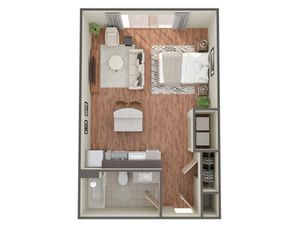 Studio Floor Plan | Apartments In Birmingham AL| Station 121