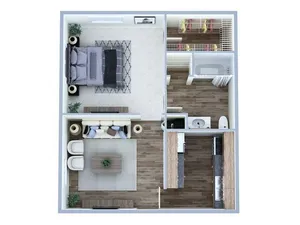 Studio Floor Plan | Fern Park Apartments | Magnolia