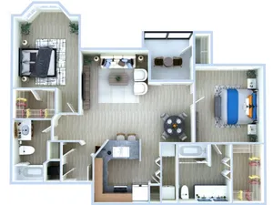 2 Bedroom Floor Plan | Apartments Near Medical Center Houston | Advenir at the Med Center