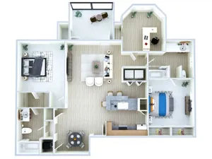 3 Bedroom Floor Plan | Houston TX Apartments Near Medical Center | Advenir at the Med Center