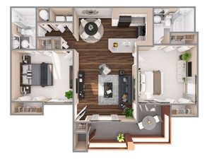 2 Bedroom Floor Plan | Apartments In Boynton Beach Florida | Advenir at La Costa