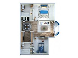 2 Bedroom Floor Plan | Apartments In Miami FLorida | Advenir at University Park