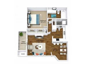 1 Bedroom Floor Plan | Apartments in Grand Rapids | Central Park Place