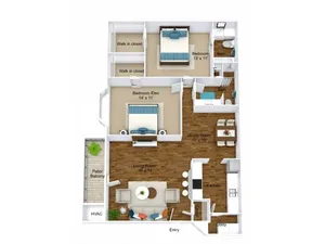 2 Bdrm Floor Plan | Pet Friendly Apartments in Grand Rapids MI| Central Park Place