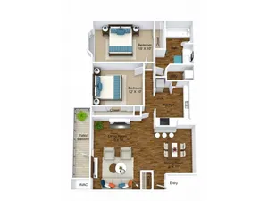 2 Bedroom Floor Plan | Grand Rapids Apartments | Central Park Place