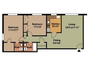 2 Bedroom / 1 Bath