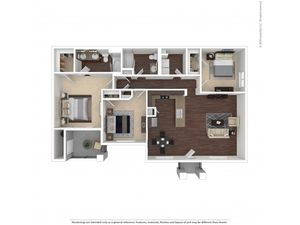 3 Bedroom Floor Plan | Apartments For Rent In Henderson, NV | The Edge at Traverse Pointe Apartments