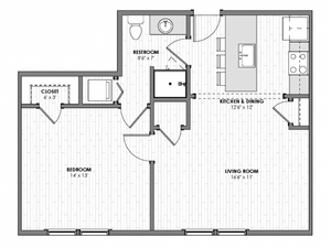 First floor unit with high ceilings