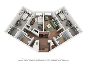 3 Bed-2 Bath (3 Person)