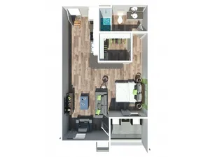 Studio with Balcony
