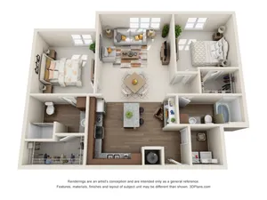 Two bedroom two bathroom