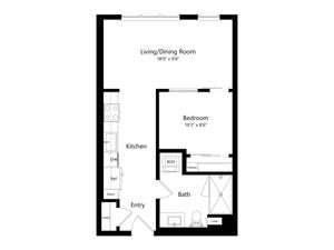 1x1 Urban 585 SF