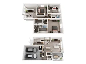 Combined 3br Duplex floor plan