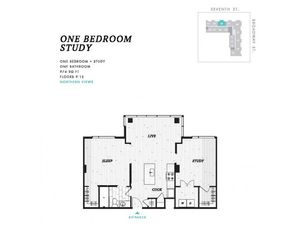 One Bedroom Study at Seven at Broadway