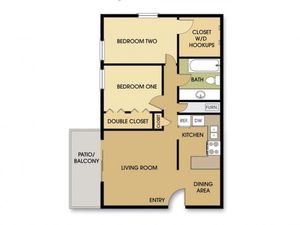 2 bedroom w/ walk-in closet