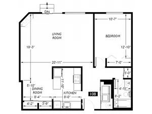 1 Bedroom Floor Plan