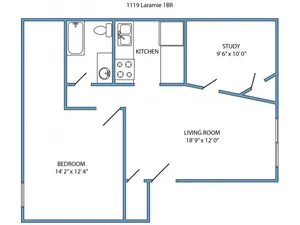 1Bed 1Bath w/ Study