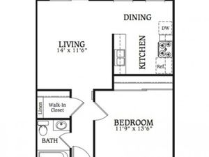 1 Bedroom 1 Bathroom Apartment