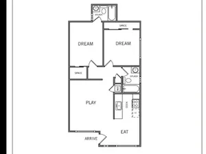 Two Bedroom Two Bath Floor Plan