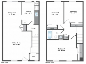 3 bed 1 Bath