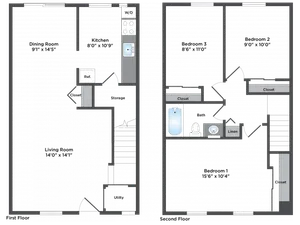 3 bed 1 Bath