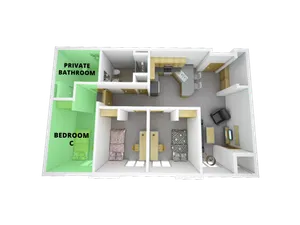Standard 3 Bedroom Floor Plan - Premium Bedroom