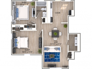 2x1 Duplex Floorplan