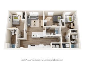 The 818 - Two-Bedroom Floor Plan